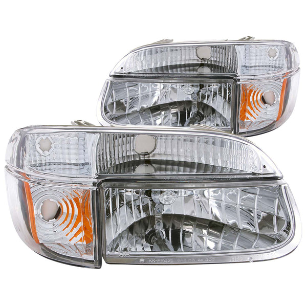 ANZO USA Crystal Headlight Set for 1995-2000 Ford Explorer - 111040 - (2000 1999 1998 1997 1996 1995)