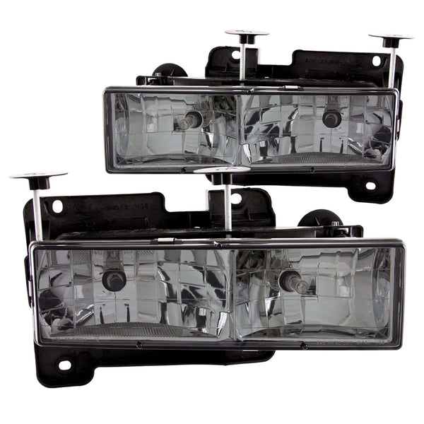 ANZO USA Crystal Headlight Set for 1988-2000 GMC C3500 - 111061 - (2000 1999 1998 1997 1996 1995 1994 1993 1992 1991 1990 1989 1988)