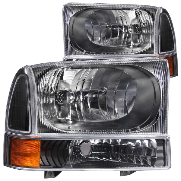 ANZO USA Crystal Headlight Set for 1999-2004 Ford F-250 Super Duty - 111080 - (2004 2003 2002 2001 2000 1999)