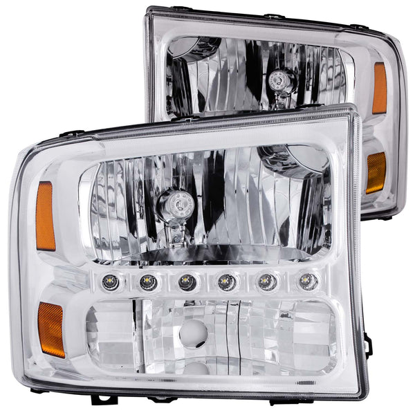 ANZO USA Crystal Headlight Set for 1999-2004 Ford F-450 Super Duty - 111088 - (2004 2003 2002 2001 2000 1999)