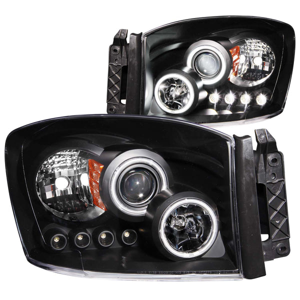 ANZO USA Projector Headlight Set w/Halo for 2006-2006 Dodge Ram 1500 SRT-10 - 111104 - (2006)