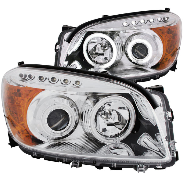 ANZO USA Projector Headlight Set w/Halo for 2006-2008 Toyota RAV4 - 111121 - (2008 2007 2006)