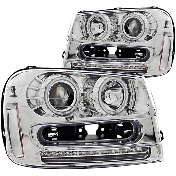 ANZO USA Projector Headlight Set w/Halo for 2006-2009 Chevrolet Trailblazer SS - 111131 - (2009 2008 2007 2006)