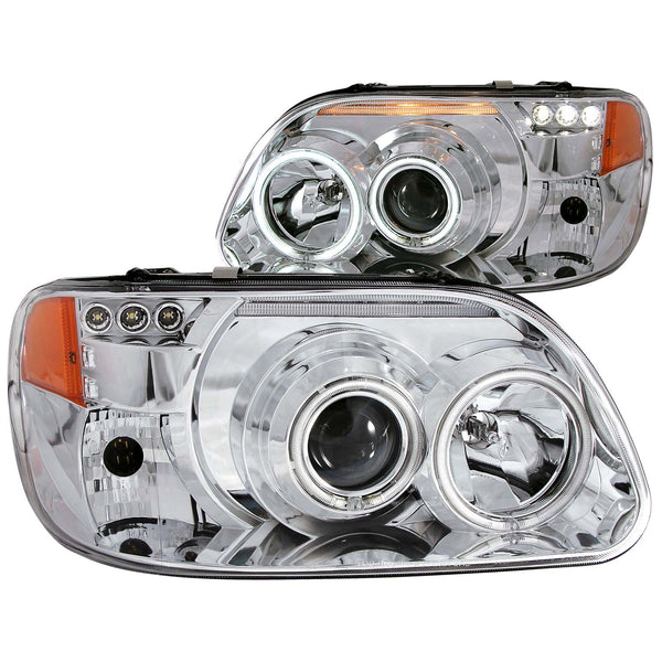 ANZO USA Projector Headlight Set w/Halo for 1995-2000 Ford Explorer - 111133 - (2000 1999 1998 1997 1996 1995)