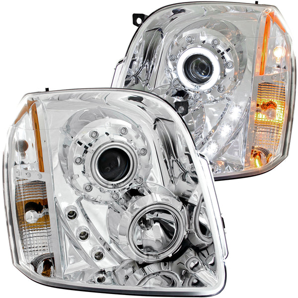 ANZO USA Projector Headlight Set w/Halo for 2007-2013 GMC Yukon XL 2500 - 111147 - (2013 2012 2011 2010 2009 2008 2007)