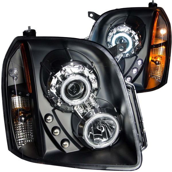 ANZO USA Projector Headlight Set w/Halo for 2007-2014 GMC Yukon - 111148 - (2014 2013 2012 2011 2010 2009 2008 2007)