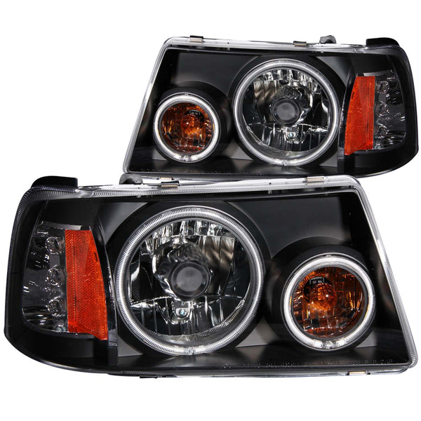 ANZO USA Crystal Headlight Set w/Halo for 2001-2011 Ford Ranger - 111152 - (2011 2010 2009 2008 2007 2006 2005 2004 2003 2002 2001)