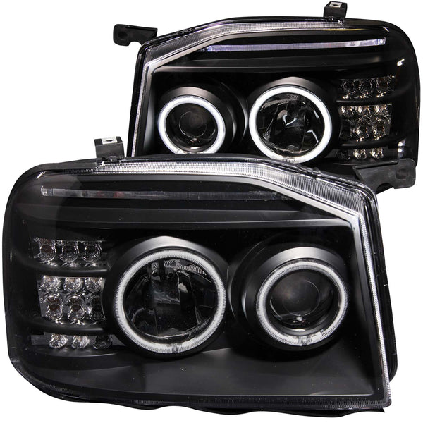 ANZO USA Projector Headlight Set w/Halo for 2001-2004 Nissan Frontier - 111172 - (2004 2003 2002 2001)