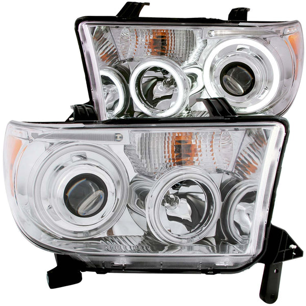 ANZO USA Projector Headlight Set w/Halo for 2008-2015 Toyota Sequoia - 111173 - (2015 2014 2013 2012 2011 2010 2009 2008)