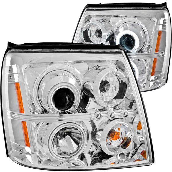 ANZO USA Projector Headlight Set w/Halo for 2003-2006 Cadillac Escalade ESV - 111176 - (2006 2005 2004 2003)