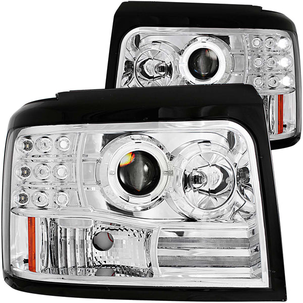ANZO USA Projector Headlight Set w/Halo for 1992-1996 Ford Bronco - 111183 - (1996 1995 1994 1993 1992)