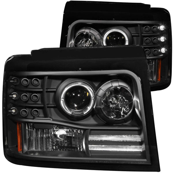 ANZO USA Projector Headlight Set w/Halo for 1997-1997 Ford F-250 HD - 111184 - (1997)