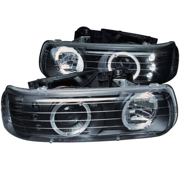 ANZO USA Projector Headlight Set w/Halo for 2001-2002 Chevrolet Silverado 1500 HD - 111189 - (2002 2001)