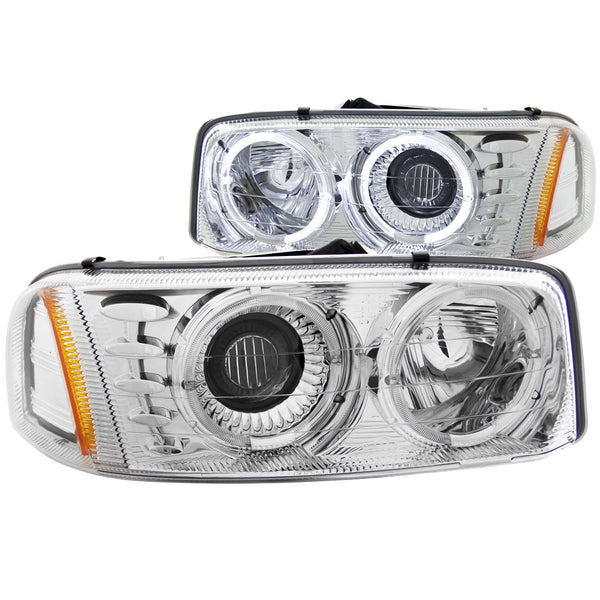 ANZO USA Projector Headlight Set w/Halo for 2000-2006 GMC Yukon XL 1500 - 111191 - (2006 2005 2004 2003 2002 2001 2000)