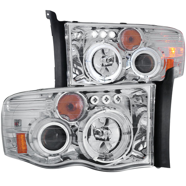 ANZO USA Projector Headlight Set w/Halo for 2003-2006 Dodge Ram 3500 - 111197 - (2006 2005 2004 2003)