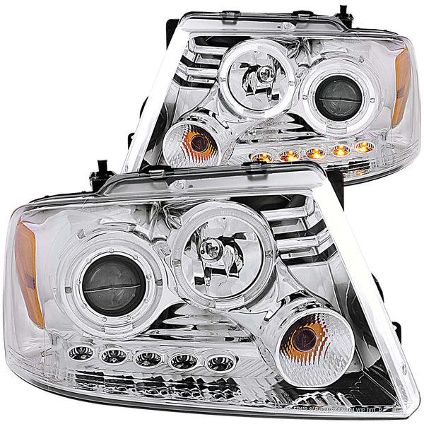 ANZO USA Projector Headlight Set w/Halo for 2008-2008 Ford F-150 STX - 111203 - (2008)