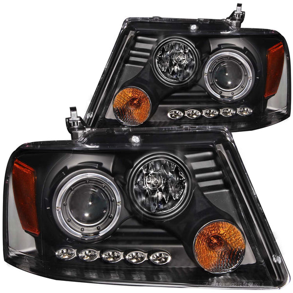 ANZO USA Projector Headlight Set w/Halo for 2008-2008 Ford F-150 Harley-Davidson Edition - 111204 - (2008)