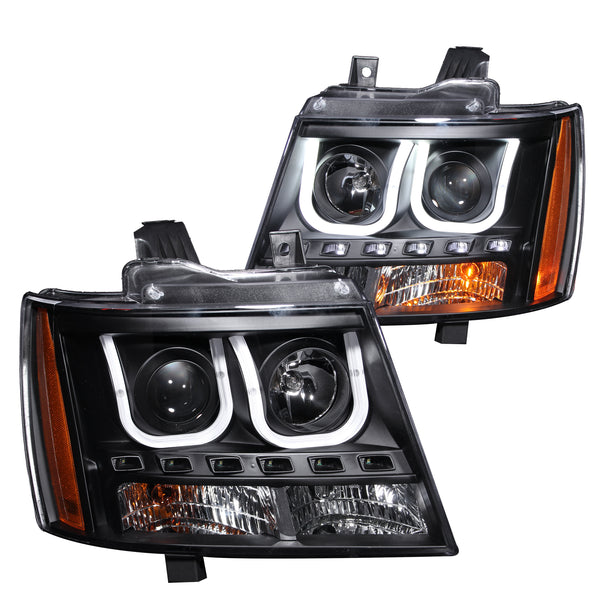 ANZO USA Projector Headlight Set for 2007-2013 Chevrolet Avalanche - 111273 - (2013 2012 2011 2010 2009 2008 2007)