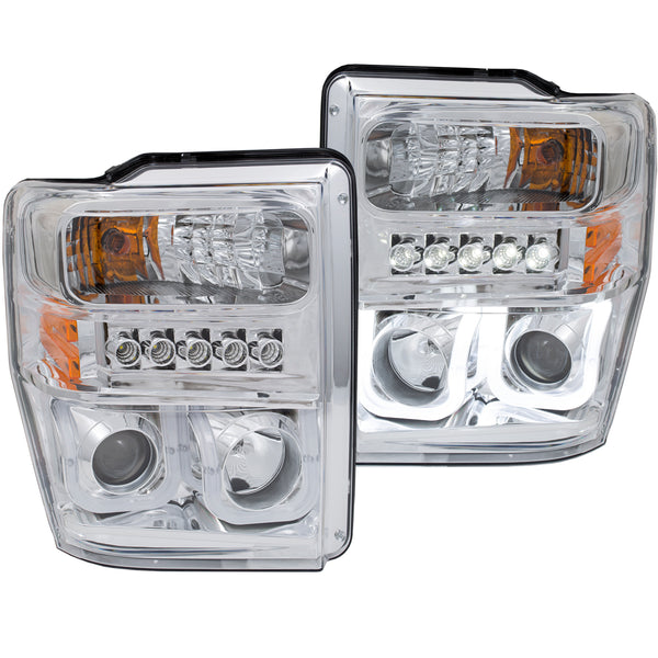 ANZO USA Projector Headlight Set for 2009-2010 Ford F-450 Super Duty King Ranch - 111306 - (2010 2009)