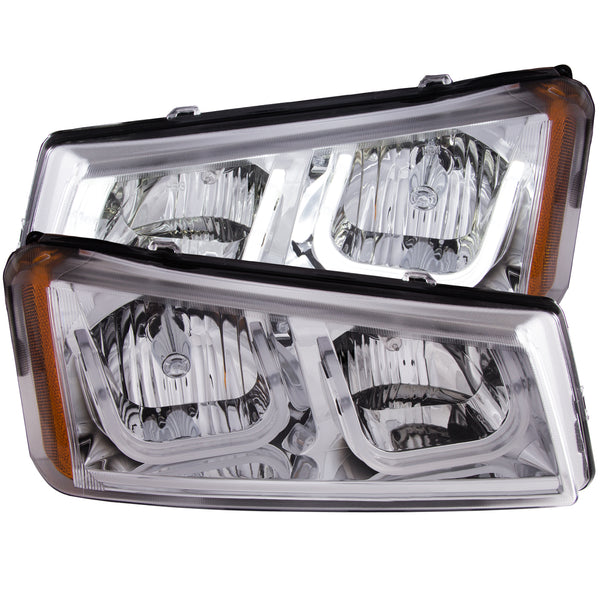 ANZO USA Projector Headlight Set for 2003-2006 Chevrolet Avalanche 2500 - 111313 - (2006 2005 2004 2003)