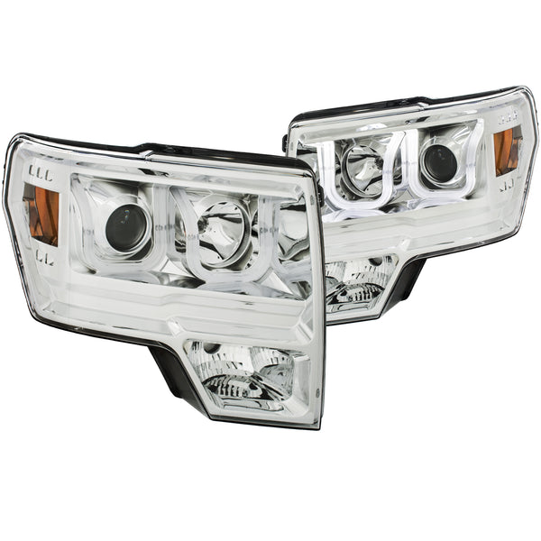 ANZO USA Projector Headlight Set for 2010-2014 Ford F-150 King Ranch - 111352 - (2014 2013 2012 2011 2010)