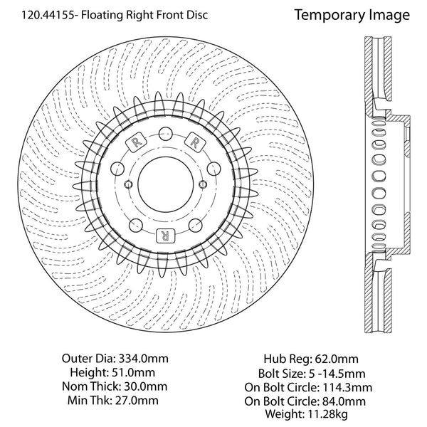 Centric Premium Front Pair Brake Rotors 2009-2011 Lexus GS350 [AWD; Canada Spec]- 120.44155 - (2011 2010 2009)