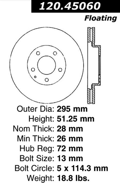 Centric Premium Front Pair Brake Rotors 2001-2002 Mazda MILLENIA - 120.45060 - (2002 2001)