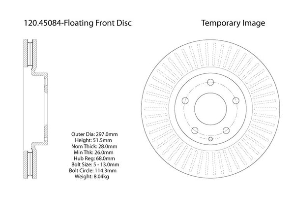 Centric Premium Front Pair Brake Rotors 2013-2016 Mazda CX-5 - 120.45084 - (2016 2015 2014 2013)