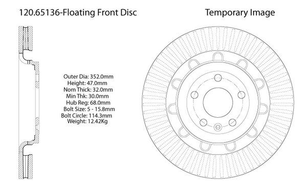 Centric Premium Front Pair Brake Rotors 2013-2014 Ford POLICE INTERCEPTOR SEDAN - 120.65136 - (2014 2013)