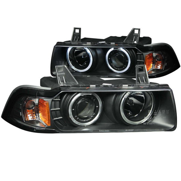 ANZO USA Projector Headlight Set for 1992-1998 BMW 318is - 121011 - (1998 1997 1996 1995 1994 1993 1992)