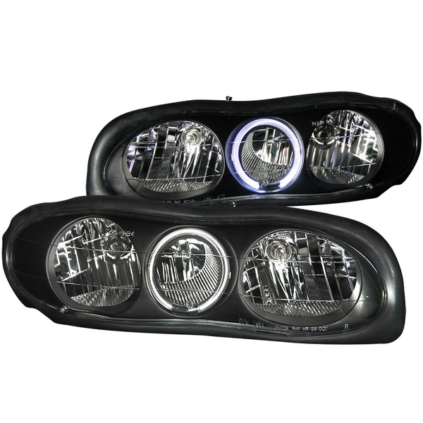 ANZO USA Crystal Headlight Set w/Halo for 1998-2002 Chevrolet Camaro - 121024 - (2002 2001 2000 1999 1998)