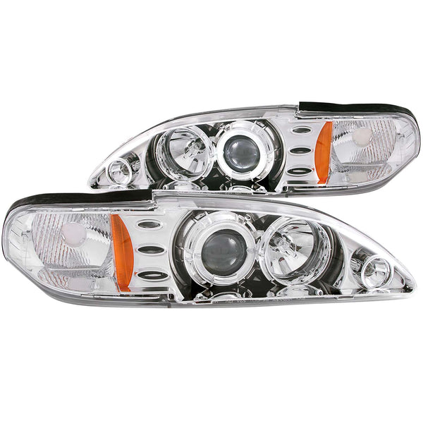 ANZO USA Projector Headlight Set w/Halo for 1994-1998 Ford Mustang - 121039 - (1998 1997 1996 1995 1994)