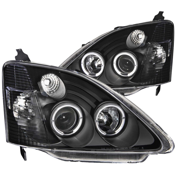 ANZO USA Projector Headlight Set w/Halo for 2002-2004 Honda Civic Si - 121057 - (2004 2003 2002)