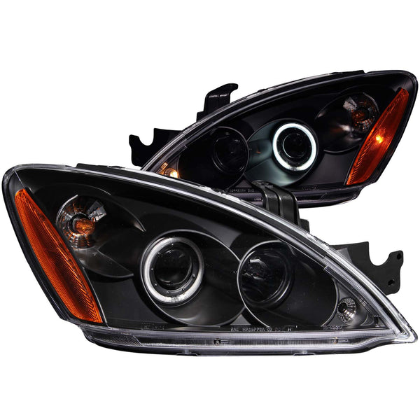 ANZO USA Projector Headlight Set w/Halo for 2004-2006 Mitsubishi Lancer OZ Rally - 121102 - (2006 2005 2004)