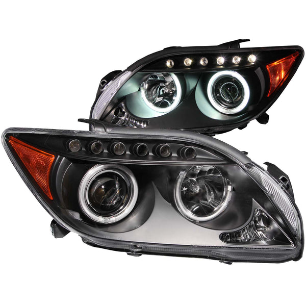 ANZO USA Projector Headlight Set w/Halo for 2005-2010 Scion tC - 121119 - (2010 2009 2008 2007 2006 2005)