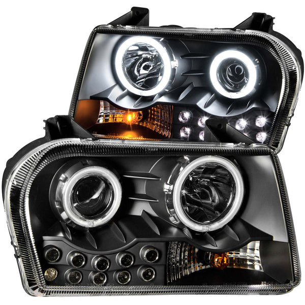 ANZO USA Projector Headlight Set w/Halo for 2008-2009 Chrysler 300 LX - 121152 - (2009 2008)