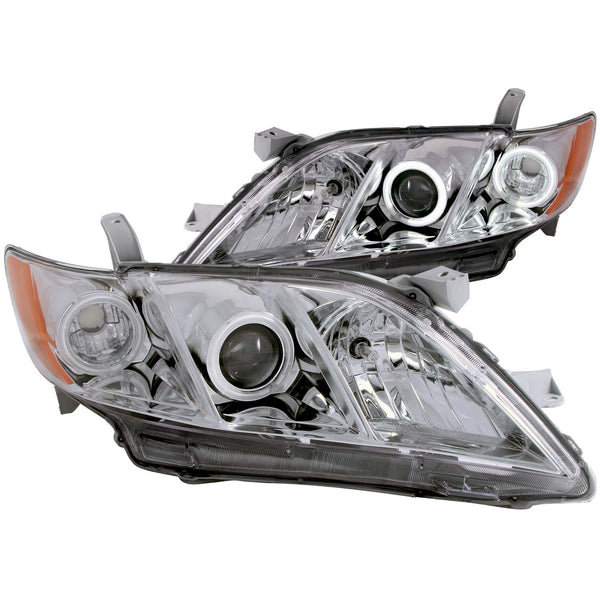 ANZO USA Projector Headlight Set w/Halo for 2007-2009 Toyota Camry - 121180 - (2009 2008 2007)