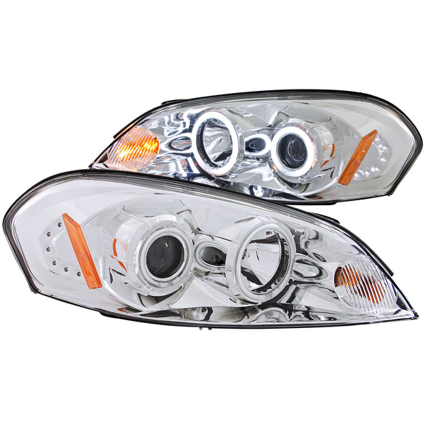 ANZO USA Projector Headlight Set w/Halo for 2006-2013 Chevrolet Impala - 121237 - (2013 2012 2011 2010 2009 2008 2007 2006)