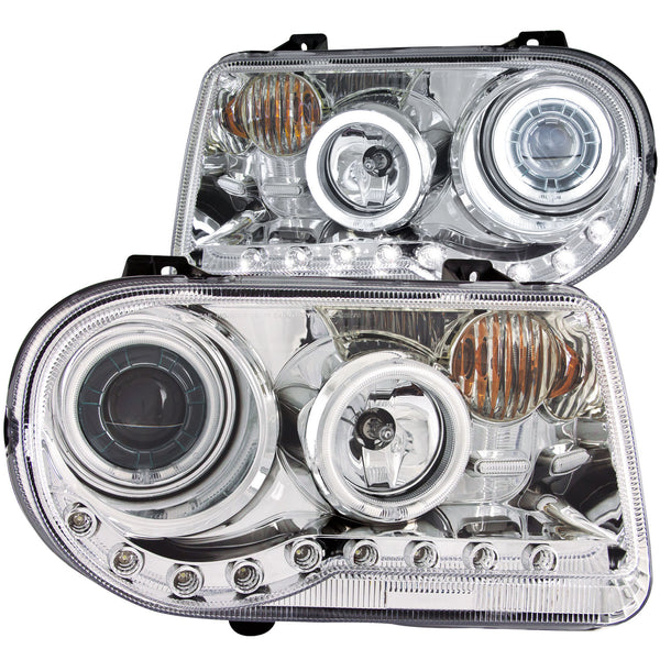 ANZO USA Projector Headlight Set w/Halo for 2005-2010 Chrysler 300 C SRT8 - 121250 - (2010 2009 2008 2007 2006 2005)