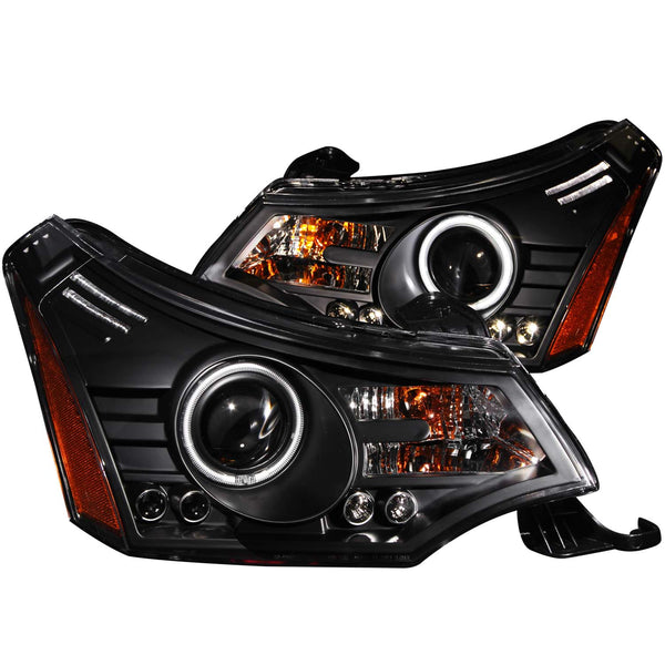 ANZO USA Projector Headlight Set w/Halo for 2008-2011 Ford Focus - 121272 - (2011 2010 2009 2008)