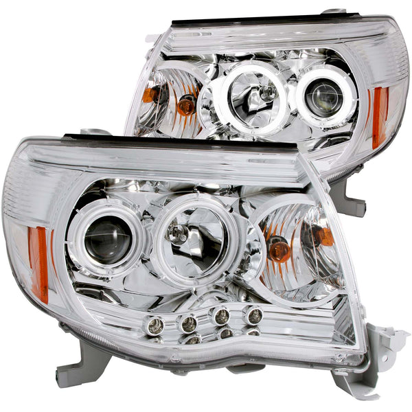 ANZO USA Projector Headlight Set w/Halo for 2005-2011 Toyota Tacoma - 121281 - (2011 2010 2009 2008 2007 2006 2005)