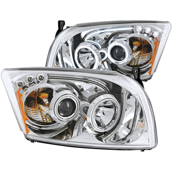 ANZO USA Projector Headlight Set w/Halo for 2007-2012 Dodge Caliber - 121287 - (2012 2011 2010 2009 2008 2007)