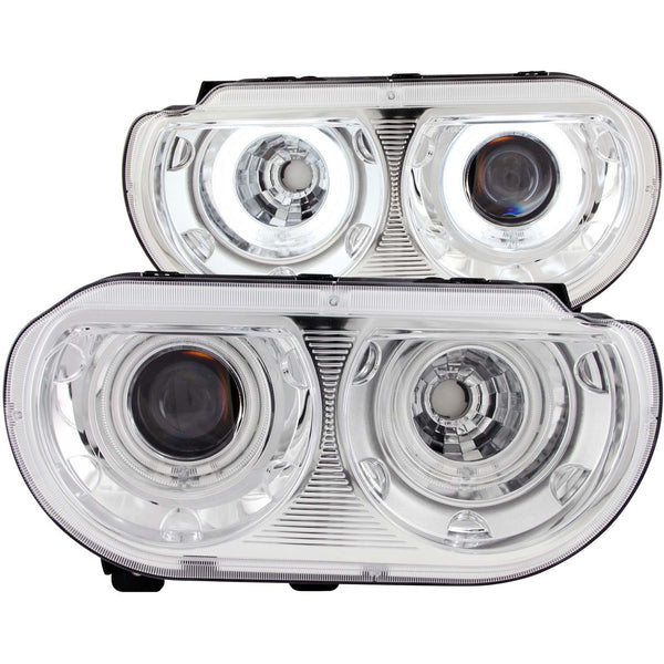 ANZO USA Projector Headlight Set w/Halo for 2009-2010 Dodge Challenger R/T - 121307 - (2010 2009)