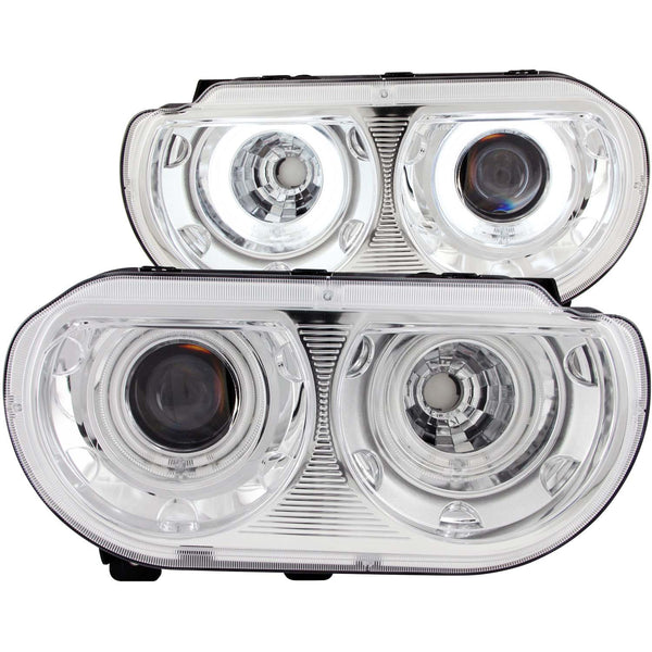 ANZO USA Projector Headlight Set w/Halo for 2011-2014 Dodge Challenger - 121307 - (2014 2013 2012 2011)