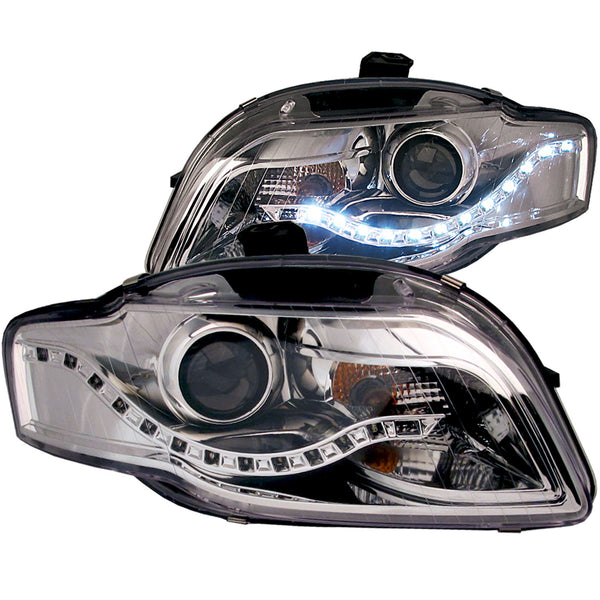 ANZO USA Projector Headlight Set for 2006-2008 Audi A4 - 121317 - (2008 2007 2006)