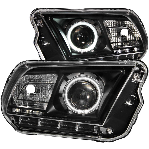 ANZO USA Projector Headlight Set w/Halo for 2010-2014 Ford Mustang - 121323 - (2014 2013 2012 2011 2010)