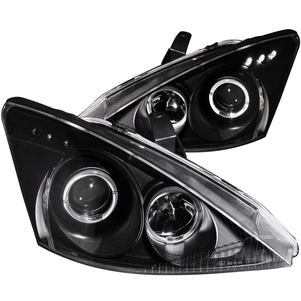 ANZO USA Projector Headlight Set w/Halo for 2000-2004 Ford Focus - 121333 - (2004 2003 2002 2001 2000)