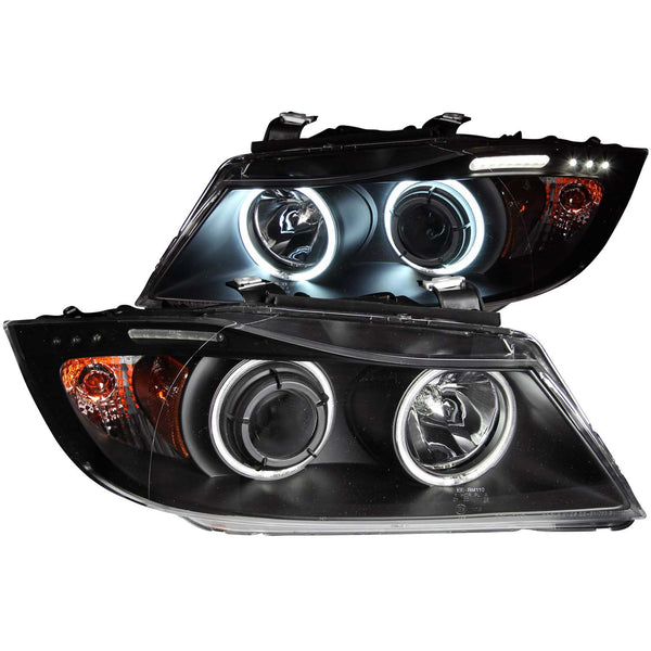 ANZO USA Projector Headlight Set w/Halo for 2007-2008 BMW 328i Wagon - 121335 - (2008 2007)