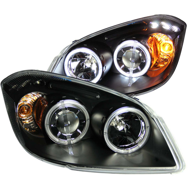 ANZO USA Projector Headlight Set w/Halo for 2005-2009 Chevrolet Cobalt - 121344 - (2009 2008 2007 2006 2005)