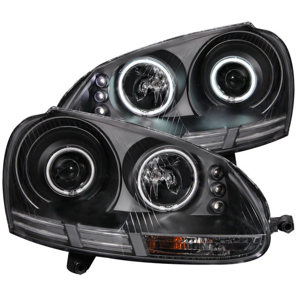 ANZO USA Projector Headlight Set w/Halo for 2006-2009 Volkswagen GTI - 121345 - (2009 2008 2007 2006)